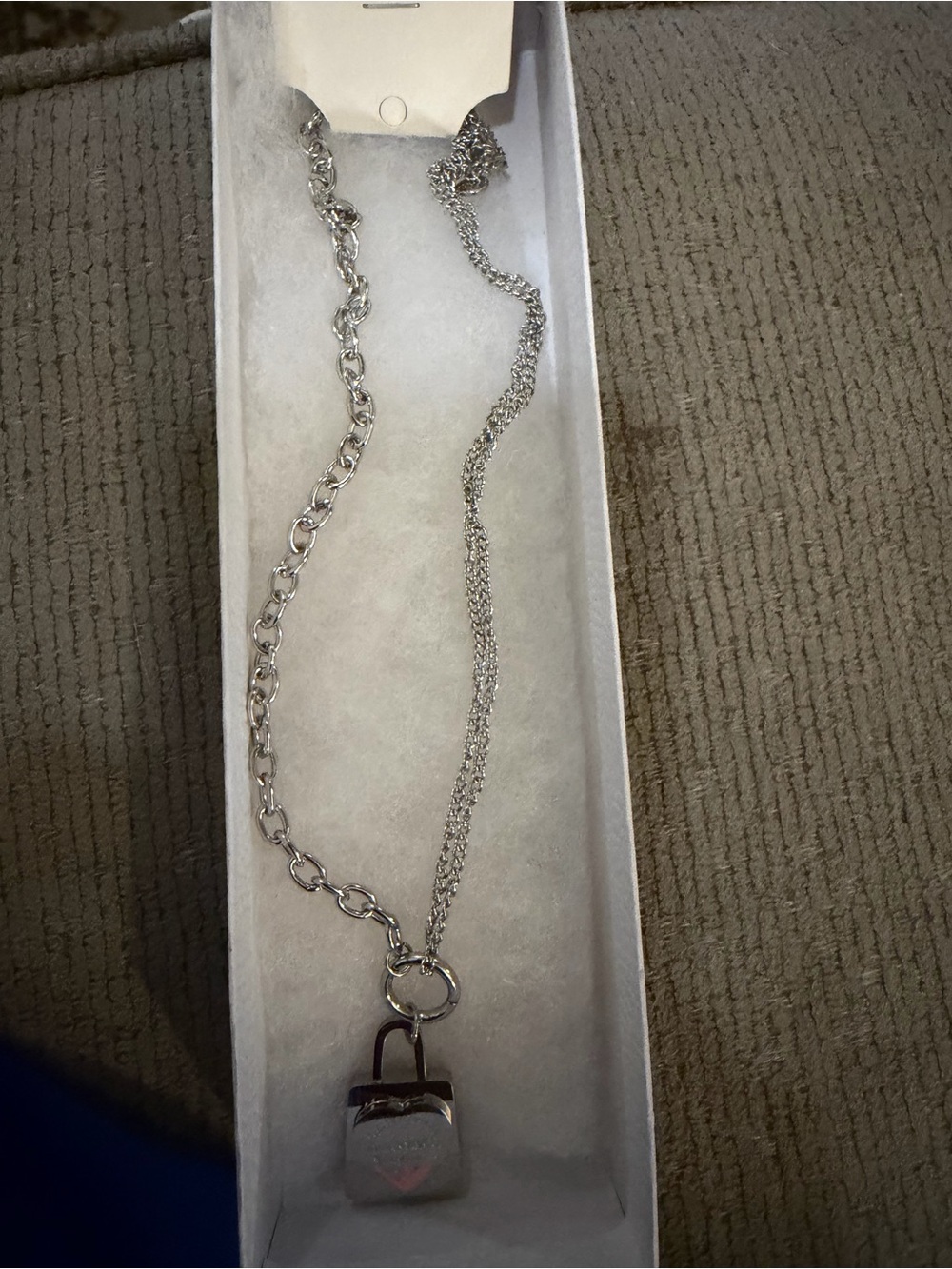 Silver Padlock Pendant Necklace - Elegant Women's Jewelry, Stainless